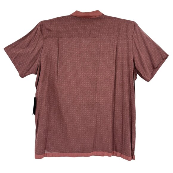 Shaquille ONeal XLG Men Short Sleeve Cherry Fudge Rayon Woven Camp Shirt 2XL NWT - Picture 3 of 9